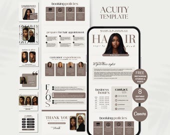 Acuity Scheduling Template Hair Stylist Acuity Website Hair Template Acuity Canva Template Hair Acuity Website DIY Acuity Schedule Template