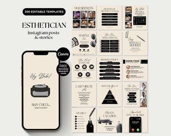 Esthetician Templates Canva Skincare Instagram Esthetician Social Media Skincare Templates Medspa Canva Esthetician Business Skincare Posts
