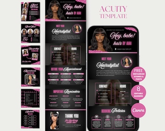 Hair Stylist Acuity Scheduling Template Hair Acuity Website Template Hair Acuity Booking Site Hair Tech Acuity DIY Canva Hairstylist Acuity