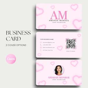 Lash Visitenkarte Lash Tech Canva Card Haar Visitenkarte Nail Tech Business Template Karte Hair Stylist QR Visitenkarte Kosmetikerin Nail
