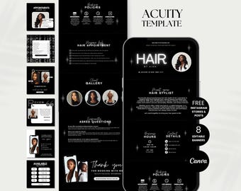 Hair Stylist Acuity Booking Template Scheduling Canva Site Acuity Hair Website Template Acuity Canva Scheduling Template Hair Stylist Acuity