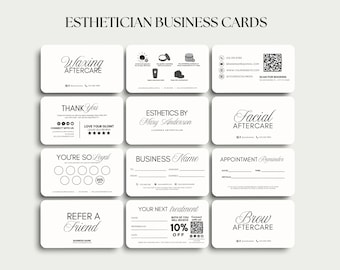 Esthetician Aftercare Cards Skincare Esthetician Templates Esthetician Business Card Beauty Lashes Aftercare Facial Brows Esthetician Bundle