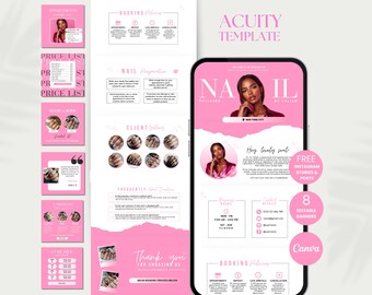 Acuity Scheduling Nail Stylist Template Acuity Nail Website Template Scheduling Nail Tech Website Acuity Canva Booking Nail Template Acuity