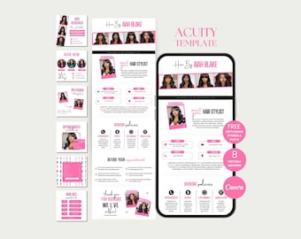 Hair Acuity Scheduling Template Hair Stylist Acuity Booking Hair Scheduling Site Canva Acuity Hair Website Template DIY Acuity Template Hair