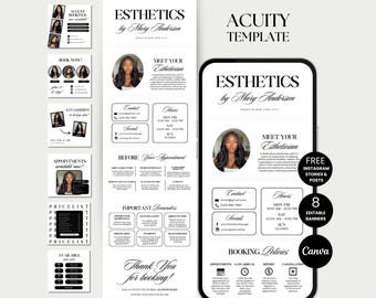 Esthetician Acuity Scheduling Template Esthetician Website Template Esthetician Booking Site Acuity Template Schedule Esthetician Posts