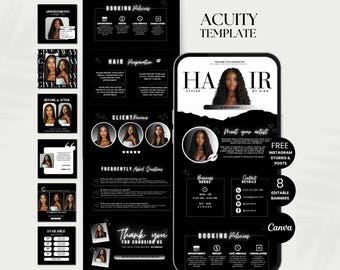 Hair Acuity Scheduling Website Hairstylist Template Acuity Schedule Hair Booking Site Acuity Hair Canva Acuity Template Hair Stylist Site