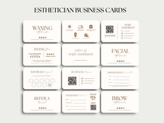 Esthetician Business Card Esthetician Aftercare Cards Esthetician Canva Template Medspa Lashes Aftercare Wax Aftercare Skincare Esthetician
