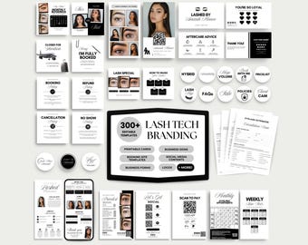 Plantillas Lashtech Kit de marca para pestañas Plantillas Canva para pestañas Negocio de extensiones de pestañas Acuity Schedule Tarjeta de presentación para pestañas Publicaciones de Lash Tech Logotipos para pestañas