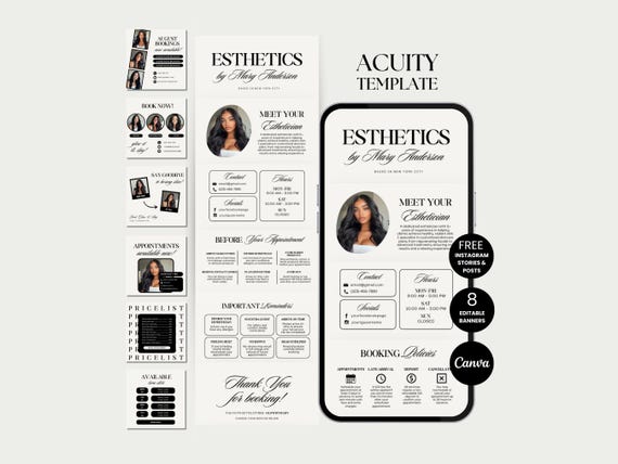 Esthetician Acuity Scheduling Template Esthetician Booking Site Acuity Esthetician Branding Website Acuity Template Site Esthetician Posts