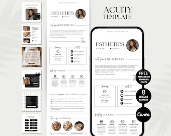 Acuity Esthetician Schedule Template Esthetician Acuity Canva Booking Site Esthetician Acuity Website Template Esthetician Acuity Booking