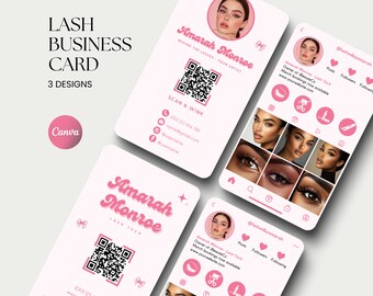 Lash Instagram Business Card Lash Tech Business Card Lashes Canva Card Lash Business Brand Lash Business Card Template Lash IG Card Business