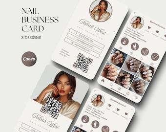 Tarjeta de presentación de Instagram para uñas, código QR de Instagram, tarjeta de tecnología de uñas, tarjeta de salón de uñas, tarjeta de presentación de belleza, tarjeta de presentación de pestañas, tarjeta de cabello, maquillaje