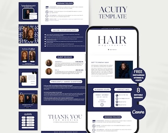 Hair Stylist Acuity Scheduling Template Hair Stylist Acuity Booking Hair Website Template Acuity Canva Hair Scheduling Website DIY Acuity