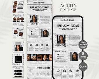 Lash Acuity Scheduling Template Lash Tech Acuity Booking Site Lashes Scheduling Website Template Lash Stylist Acuity Canva Booking Lash Site