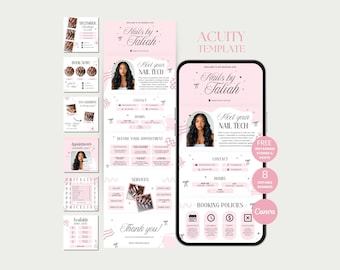 Pink Acuity Scheduling Template Nailtech Acuity Canva Nail Scheduling Acuity Website Nail Template Acuity Scheduler Nail Stylist Acuity Site