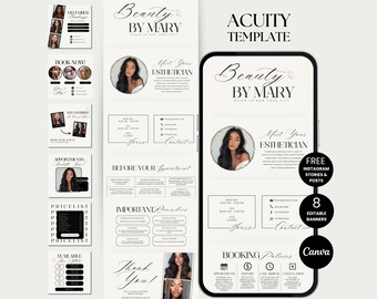 Acuity Scheduling Template Esthetician Website Acuity Esthetician Booking Site Acuity Esthetician Schedule Template Acuity Esthetician Canva