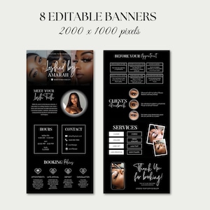 Lash Tech Acuity Scheduling Website Lash Stylist Acuity Template Lash Site Schedule Canva Black Acuity Editable Lashing Acuity Booking Lash image 2
