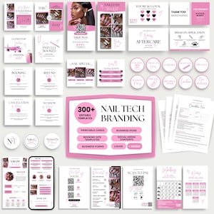 Nailtech Templates Branding Kit Nail Business Sign Nail Bundle Beauty Branding Kit Canva Acuity Site Nail Books Flyer Nail Business Card IG