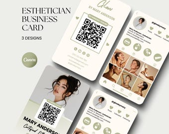 Esthetician Instagram Business Card Template Esthetician Card Canva Esthetician Business Card Esthetician Bundle IG Business Card Hair Lash