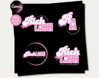 Lash Logo Designs Beauty Salon Logo Lash Designer Logo Hair Business Logo Lash Tech Branding Logo Lash Artist Beauty Logo Nails Eyelash Logo