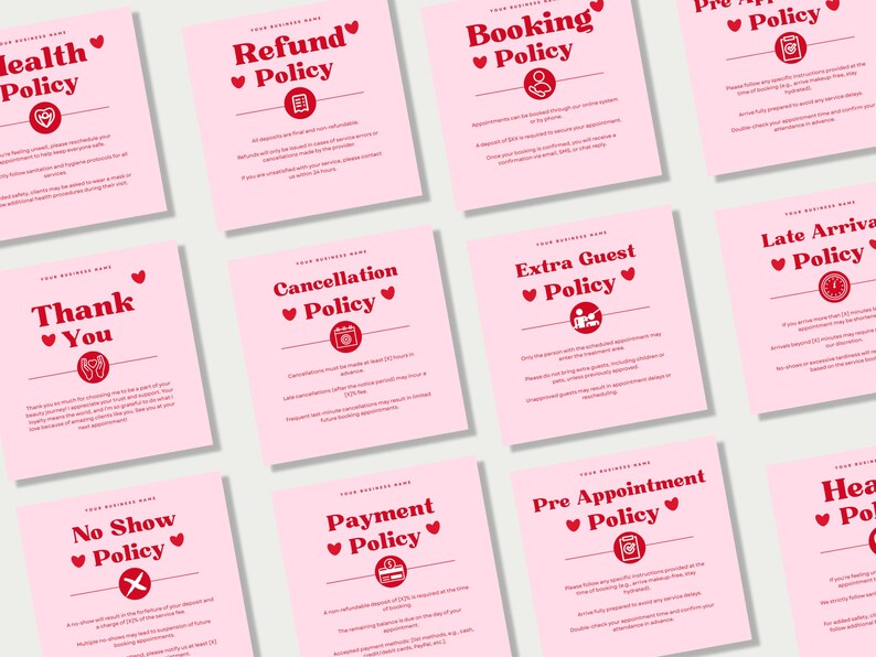 Policy Card Booking Policies Template Instagram Policy Nailtech Posts Hair Booking ...