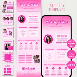 Nail Pink Acuity Scheduling Template Nail Tech Acuity Site Booking Nail Acuity Website Template Nail Stylist Acuity Template Nail Schedule
