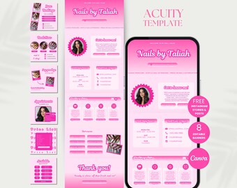 Nail Pink Acuity Scheduling Template Nail Tech Acuity Site Booking Nail Acuity Website Template Nail Stylist Acuity Template Nail Schedule