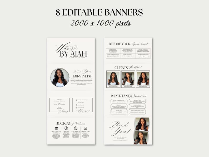 Hairstylist Acuity Scheduling Template Hair Website Acuity Schedule Site Hair Acuity Canva Hair Stylist Acuity Booking Hair Site DIY Acuity image 2