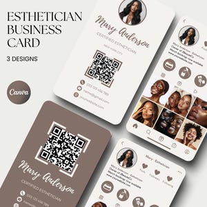 Sjabloon Instagram-visitekaartje schoonheidsspecialiste Bundel schoonheidsspecialiste Branding Canva-kaart voor schoonheidsspecialiste