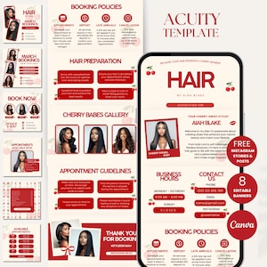 Hair Acuity Booking Site Hair Stylist Acuity Templates Hair Scheduling Acuity Canva Hair Acuity Website Hair Stylist Scheduling Acuity Hair