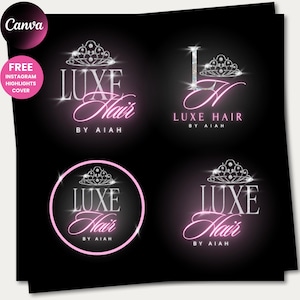Hair Logo Designs Business Logo Beauty Hair Extension Logo Hairstylist Editable Logo Template Hair Salon Logo Business Designer Hair Logo
