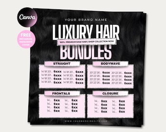 Hair Bundle Pricelist Template Hair Pricing List Wig Sale Flyer Hair Deals Flyer Wig Special Flyer Hair Wig Pricelist Flyer Wig Hair Bundles
