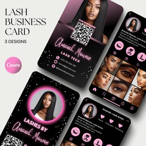 Instagram Visitenkarte Lash Tech Visitenkarte IG Canva Haar Visitenkarte Nail Beauty Visitenkarte Kosmetikerin Business Makeup DIY Karte