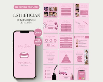 Esthetician Instagram Post Templates Skincare Canva Aesthetics Template Skin Esthetician Pink Skincare Business Esthetician Skincare Posters