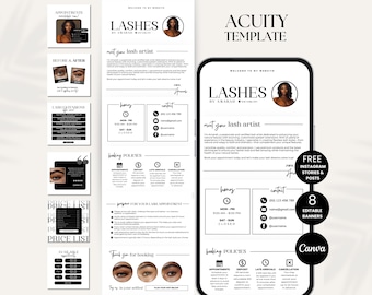 Acuity Scheduling Template Lash Tech Acuity Website Lash Tech Acuity Canva Template Lash Acuity Website DIY Lash Acuity Schedule Template