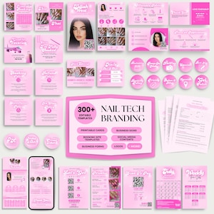 Nail Bundle Branding Kit Nail Tech Flyer Beauty Branding Kit Nail Business Sign Nailtechnician Acuity Template Nail Tech Instagram Post Nail