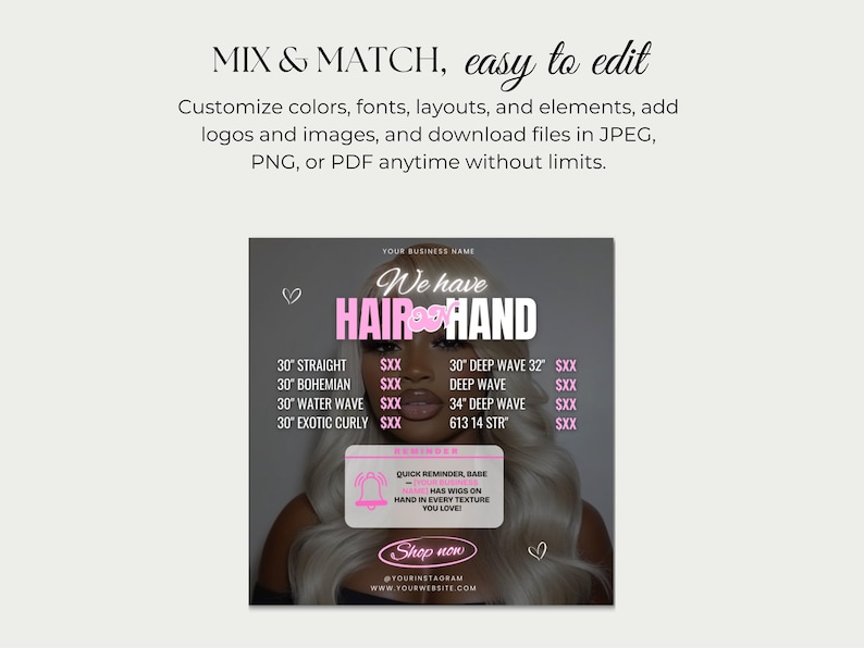 Wig Pricelist Flyer Wig Hair Sales Flyer Wig Special Flyer Hair Wig Books Flyer Wig Install Books Wig Sale Flyer Hair Wig Flyer Template image 3
