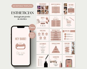 Skincare Instagram Post Esthetician Canva Templates Skincare Posts Esthetician Branding Medspa Instagram Skincare Luxury Esthetician Posting