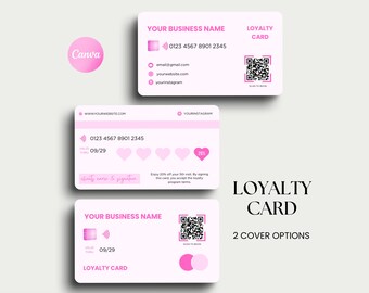 Hair Loyalty Cards Beauty VIP Loyalty Stamp Lashes Loyalty Card Template DIY Discount Cards Nail Loyalty Card Hairstylist Beauty Card Reward