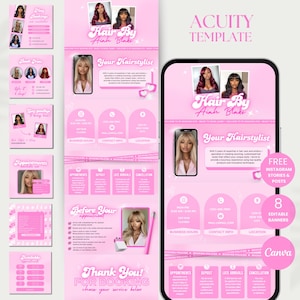 Hair Acuity Scheduling Template Hair Stylist Acuity Website Template Hair Booking Site Acuity Hair Schedule Canva DIY Acuity Hair Booking
