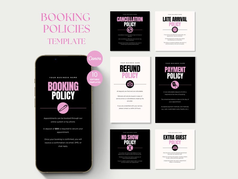 Booking Policy Template Hair Booking Policy Instagram Story Nail Tech ...