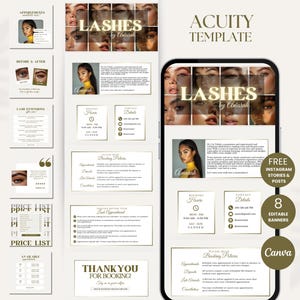 Plantilla de programación de Lash Acuity Sitio web de Lash Tech Acuity Plantilla de Lash Acuity Sitio web de Lash Tech Acuity Canva Plantilla de Acuity Estilista de pestañas