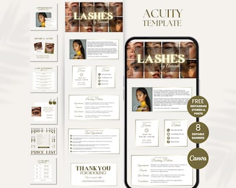 Lash Acuity Scheduling Template Lash Tech Acuity Website Lash Template Acuity Lash Tech Website Acuity Canva Acuity Template Lash Stylist