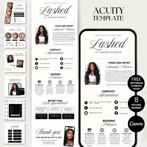 Lash Acuity Scheduling Website Lash Tech Template Acuity Lashing Booking Site Acuity Lashes Canva Acuity Template Lash Stylist Site Acuity
