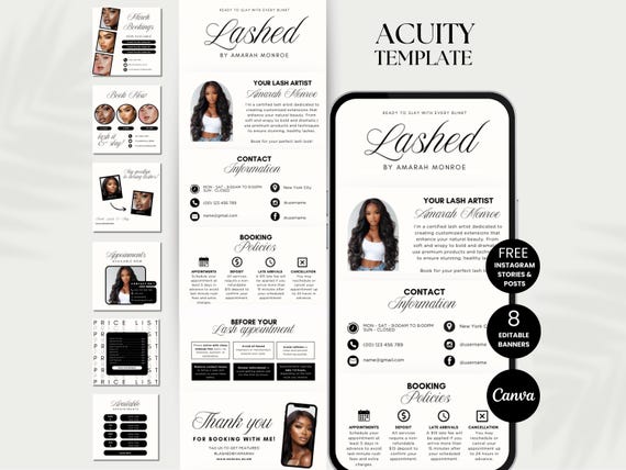Lash Acuity Scheduling Website Lash Tech Template Acuity Lashing Booking Site Acuity Lashes Canva Acuity Template Lash Stylist Site Acuity
