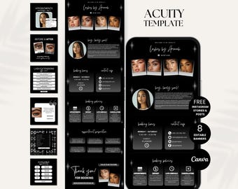 Canva Acuity Template Lash Tech Scheduling Website Lash Stylist Booking Site DIY Acuity Lash Tech Templates Acuity Scheduling Lash Tech