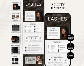 Lash Acuity Scheduling Template Lash Tech Acuity Site Lash Booking Template Acuity Lash Stylist Canva Acuity Lash Schedule Acuity Website