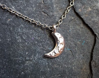 Silver Moon Necklace, Moon Necklace, Crescent Moon Necklace, Moon Phase Necklace, Moon Phase Pendant, Moon Pendant, Silver Moon Pendant,