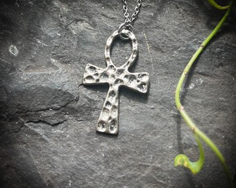 ankh necklace, ankh pendant, silver ankh necklace, silver ankh pendant, ankh cross necklace,  isis necklace, egyptian pendant, egyptian,