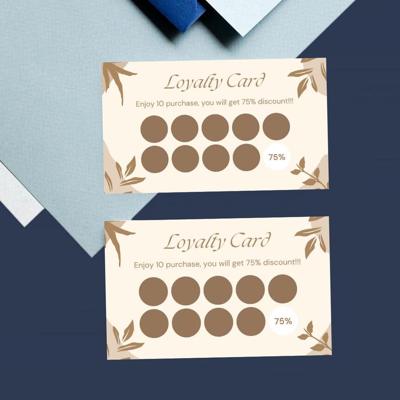 Editable Loyalty Card Canva Template With 75% Discount Reward Punch ...